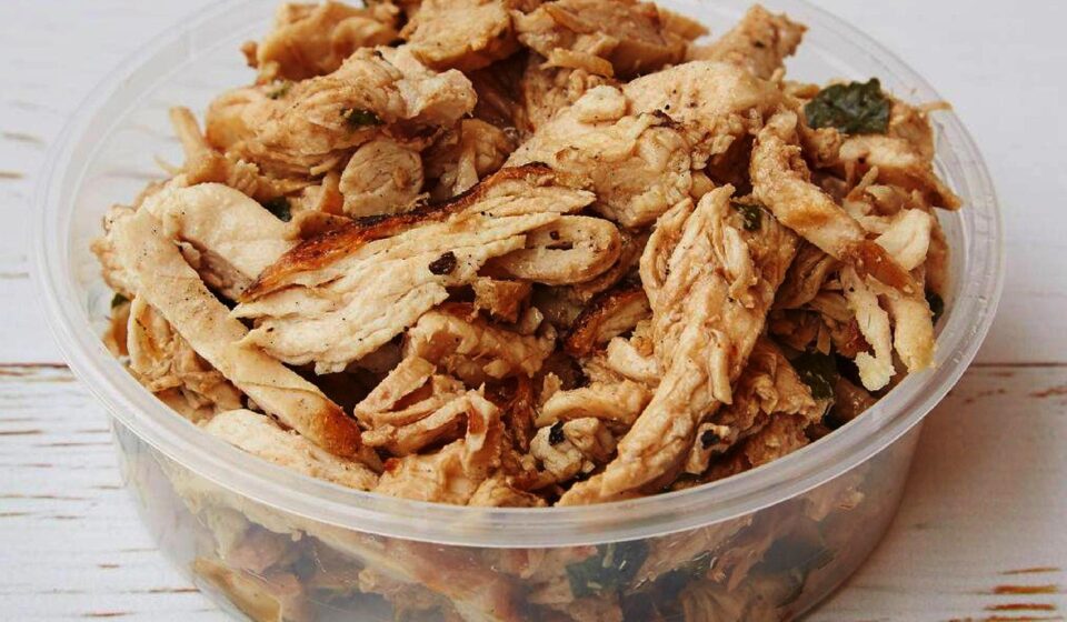 food, dish, meat, chicken, meal, cuisine, healthy, nutrition, tasty, delicious, organic, gourmet, plastic container, closeup