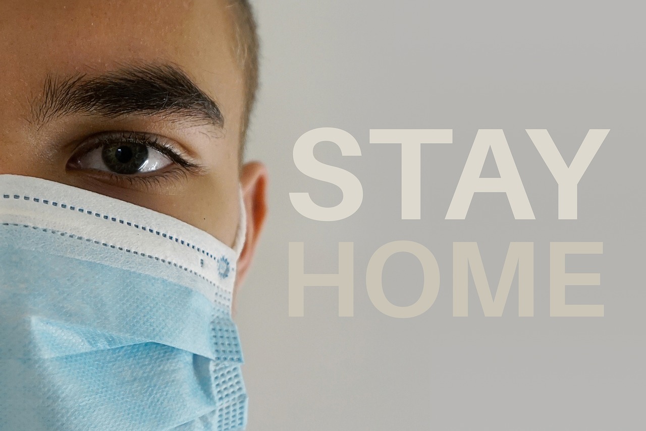 stay home, at home, corona, curfew, solidarity, covid-19, coronavirus, pandemic, home, protection, infection, mouth guard, isolation, lonely