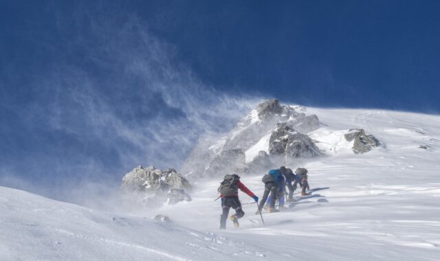mountain climbing, 5 dragon peak, the chubu sangaku national park, japan, snow, snow mountain, summit, cold, wind, the snow's, climbers, altitude, nature, winter mountaineering, landscape, winter, mountain, peak