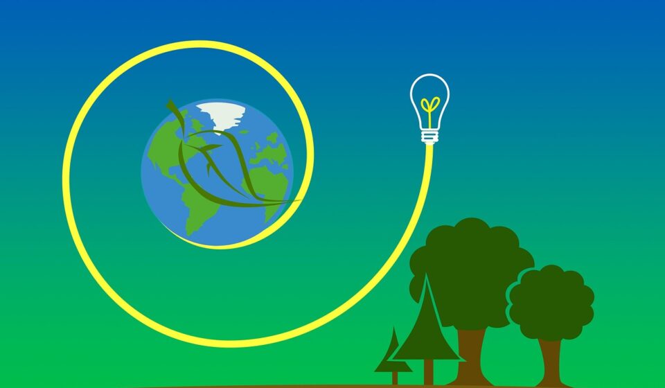vector graphic, clipart, earth, planet, energy, trees, nature, light bulb, electricity